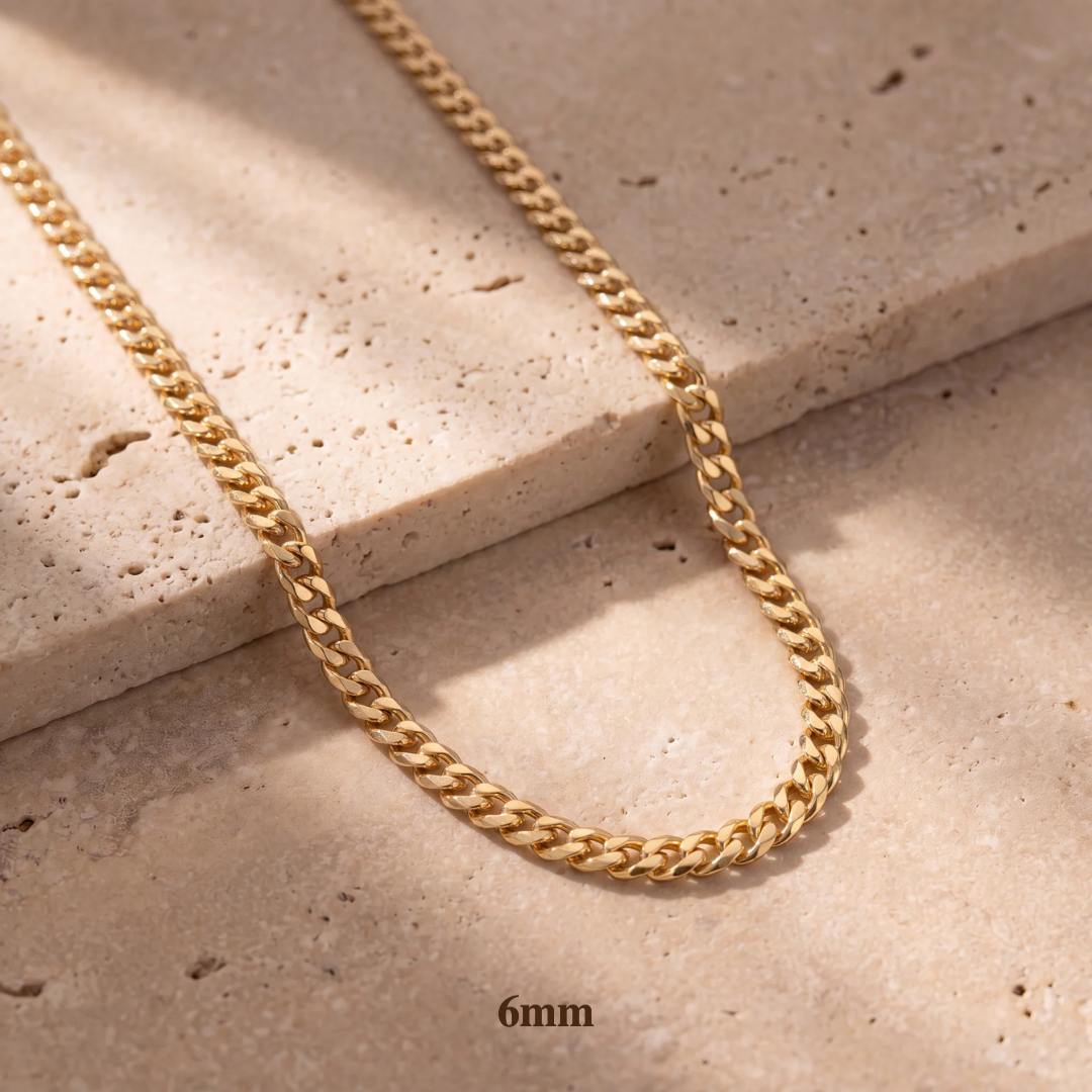 14K Gold Monaco Cuban Chain（7mm+50cm）