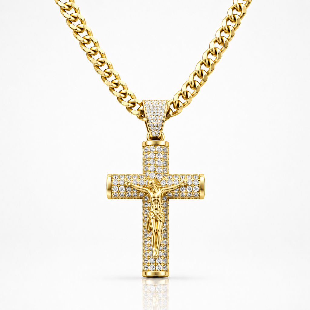 14K Gold Crucifix Chain