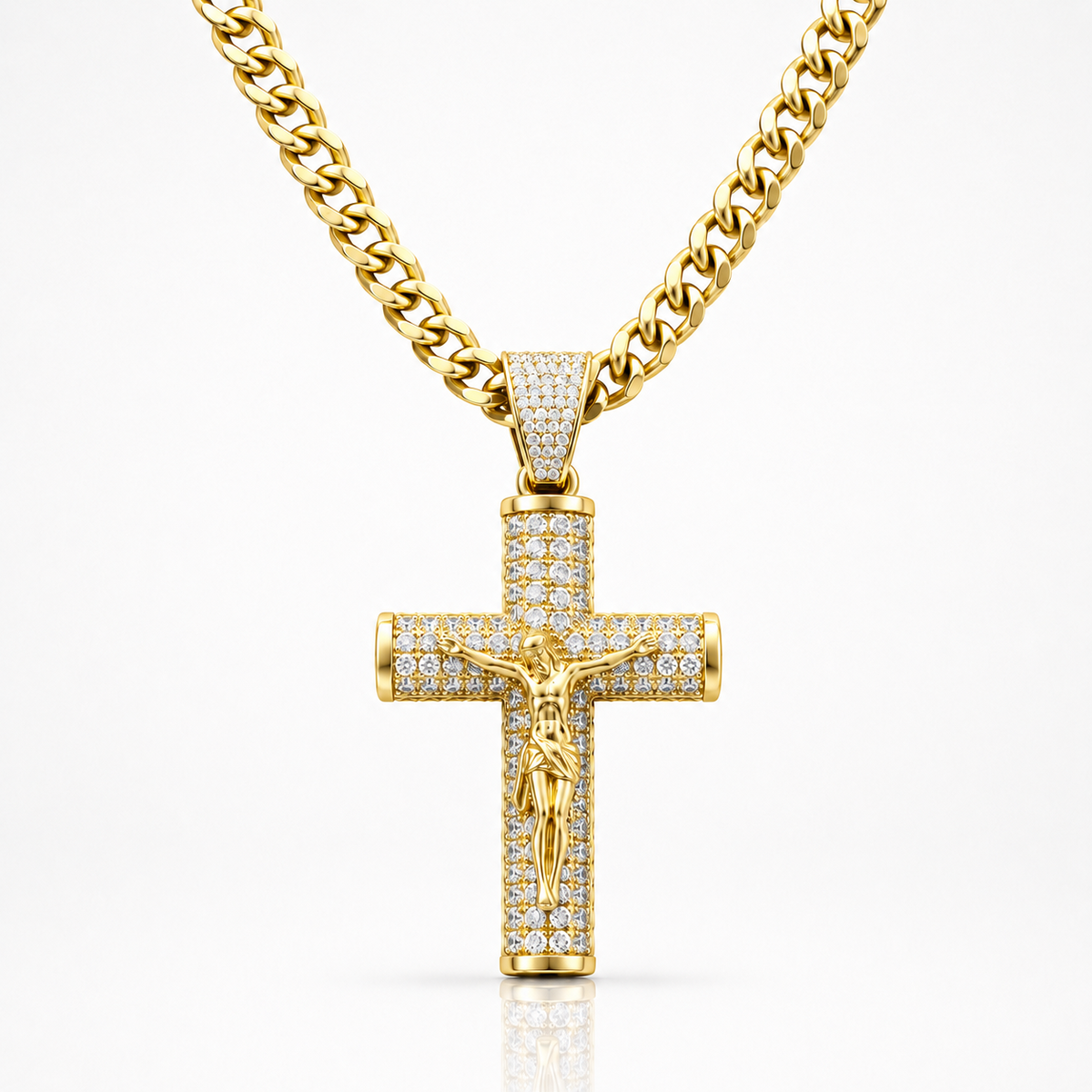 14K Gold Crucifix Chain