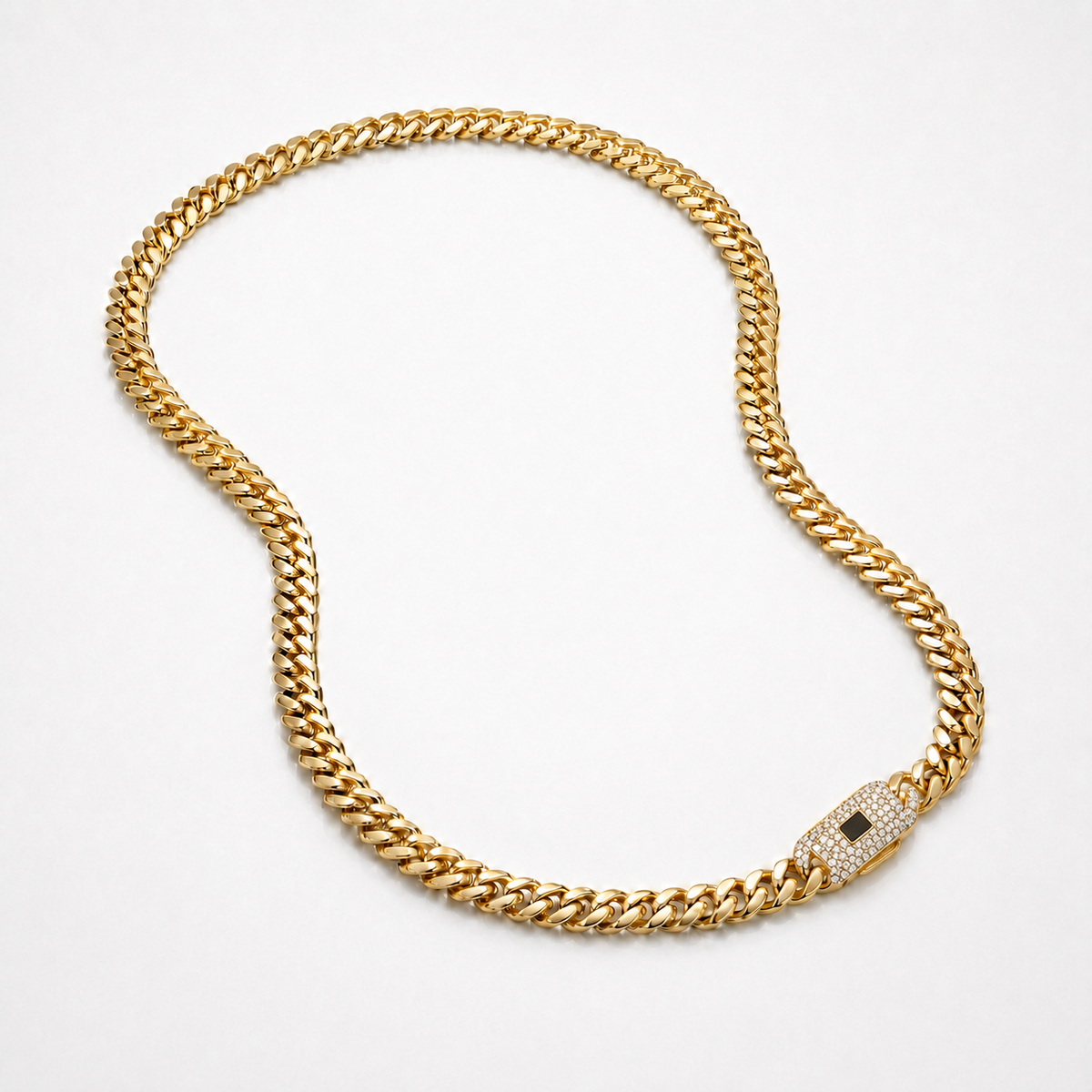 14K Gold Monaco Cuban Chain（7mm+50cm）