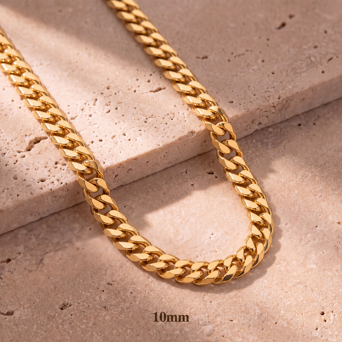 14K Gold Monaco Cuban Chain（7mm+50cm）
