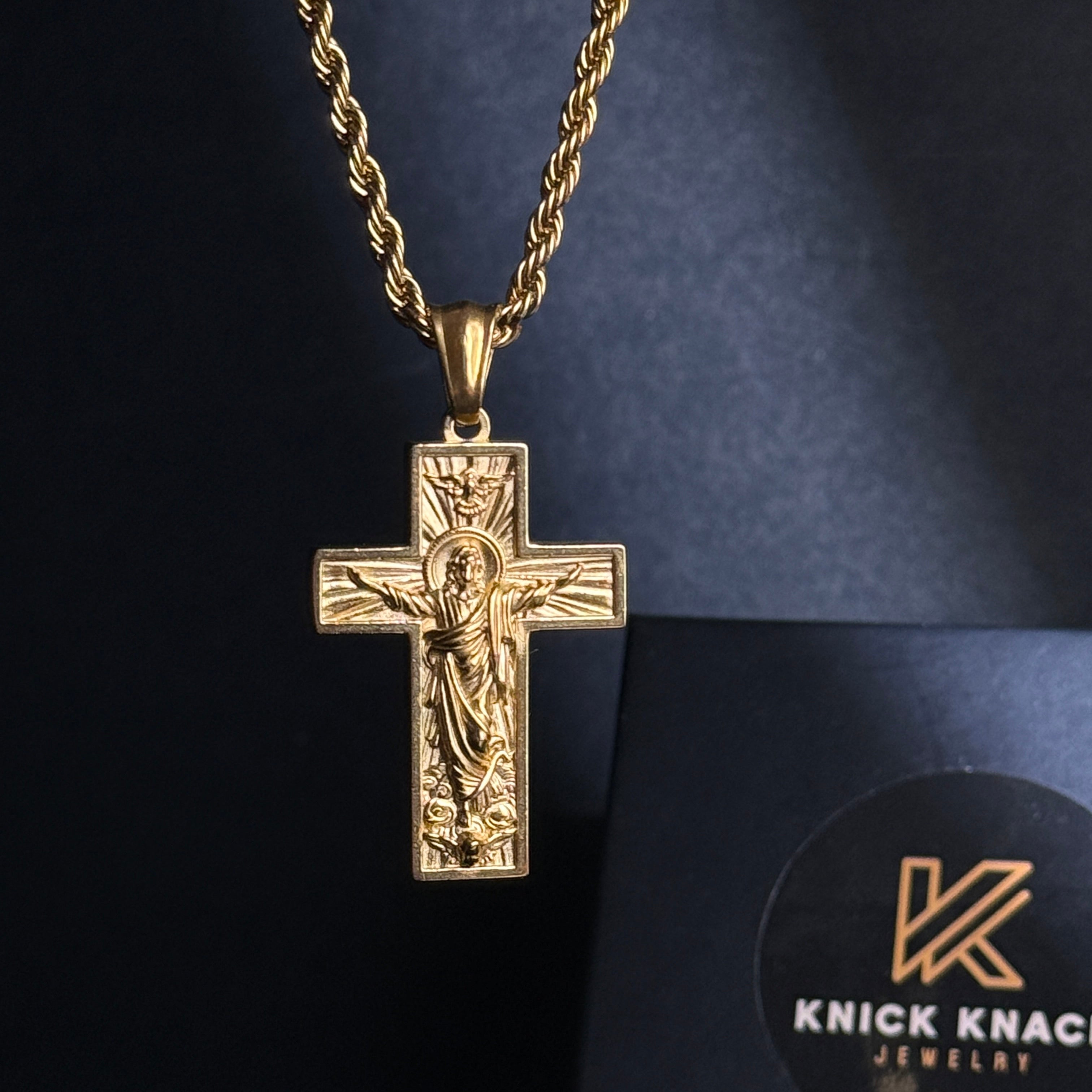 Colgante Cruz de Jesús | Oro 18K