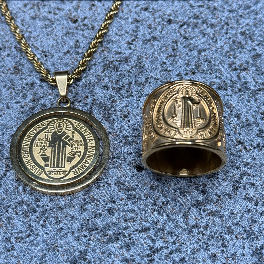 Saint Benedict Protection Bundle (Necklace + Ring)