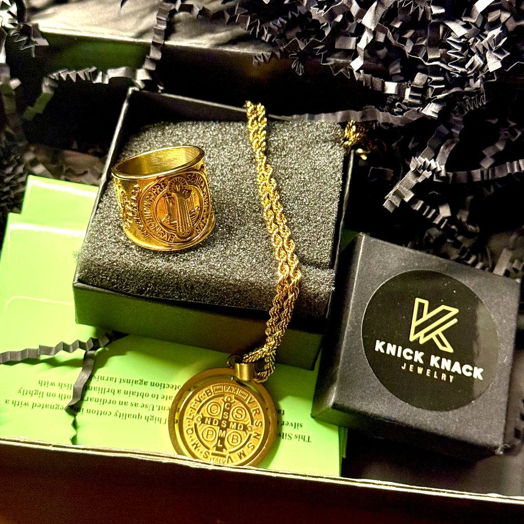 Saint Benedict Halloween Protection Bundle (Necklace + Ring)