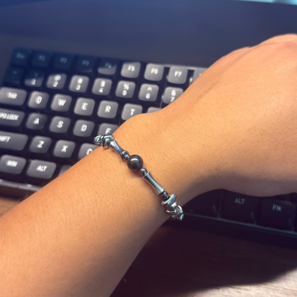 Tiger's Eye & Tumbled Silver Everyday Bracelet