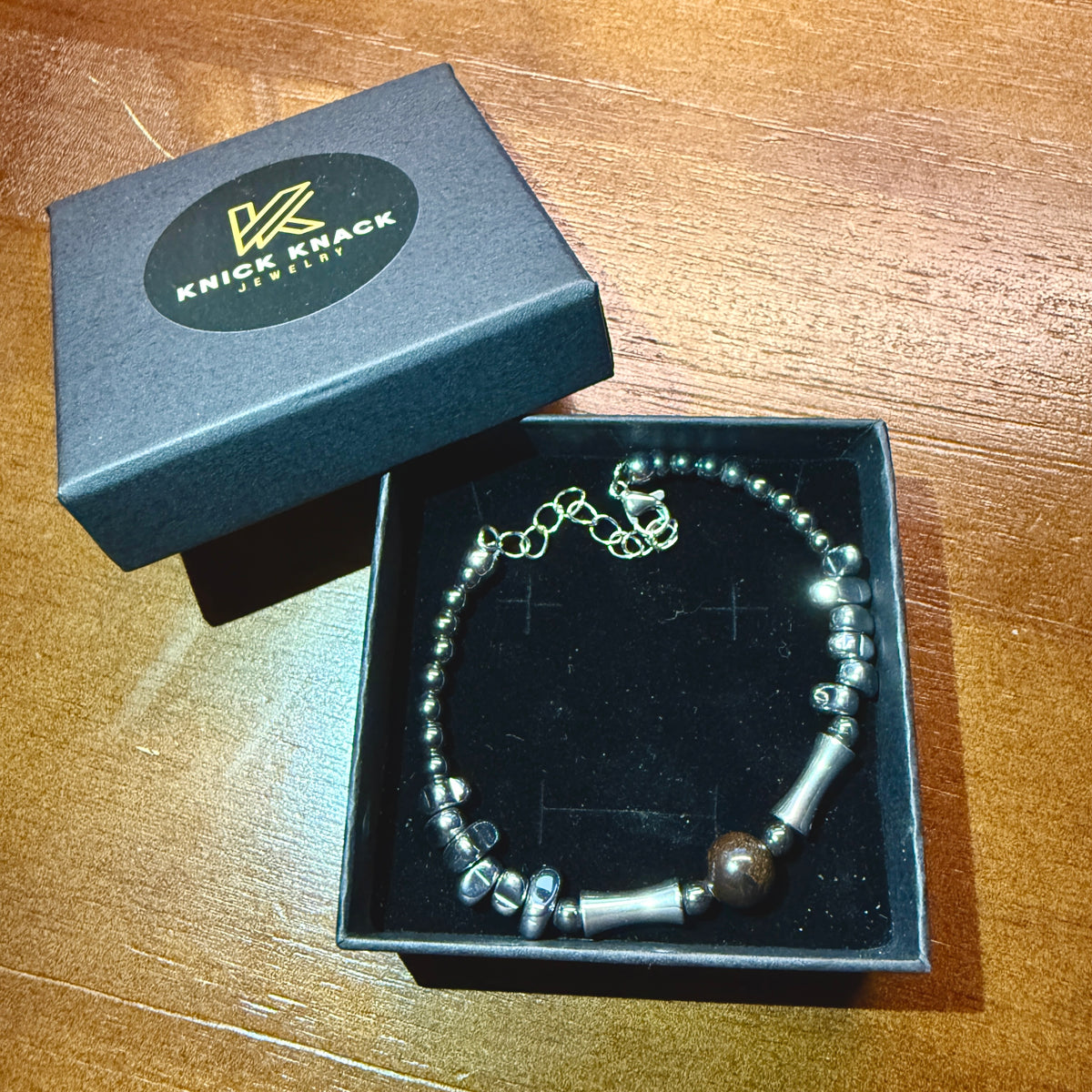 Tiger's Eye & Tumbled Silver Everyday Bracelet